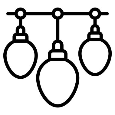 Işık çizgisi simgesi, Mutlu Noeller ve web ve mobil tasarım için Mutlu Yıllar simgeleri.