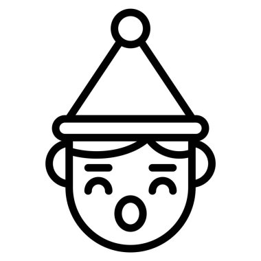 bebek yüz çizgisi simgesi, Mutlu Noeller ve web ve mobil tasarım için Mutlu Yıllar simgeleri.