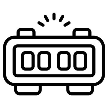 Zamanlayıcı çizgisi simgesi, Mutlu Noeller ve web ve mobil tasarım için Mutlu Yıllar simgeleri.