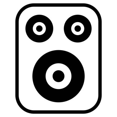 Web ve mobil tasarım için siyah hoparlör doldurulmuş ana hat simgesi, Mutlu Noeller ve Mutlu Yıllar simgeleri.