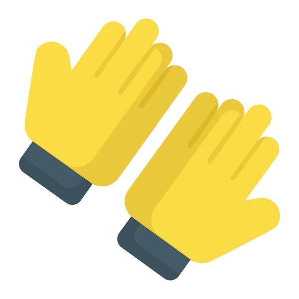 Γάντια Επίπεδη Εικονίδιο Ημέρα Εργασίας Επίπεδη Διανυσματική Σχεδίαση — Διανυσματικό Αρχείο