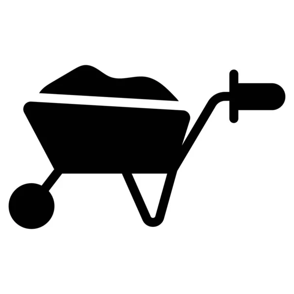 Ikona Glifu Wózkowego Konstrukcja Wektora Glifowego — Wektor stockowy