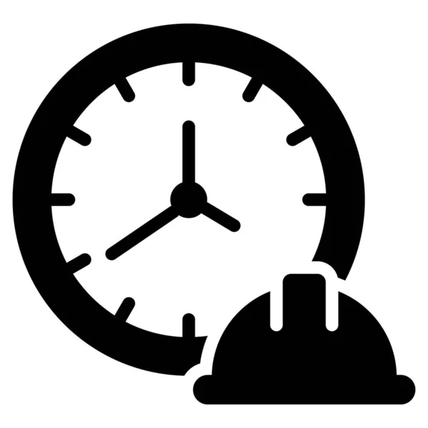 Zegar Ikona Glifu Czasowego Konstrukcja Wektora Glifu — Wektor stockowy