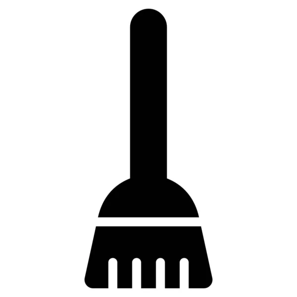 Besen Glyphen Symbol Glyphen Vektordesign — Stockvektor