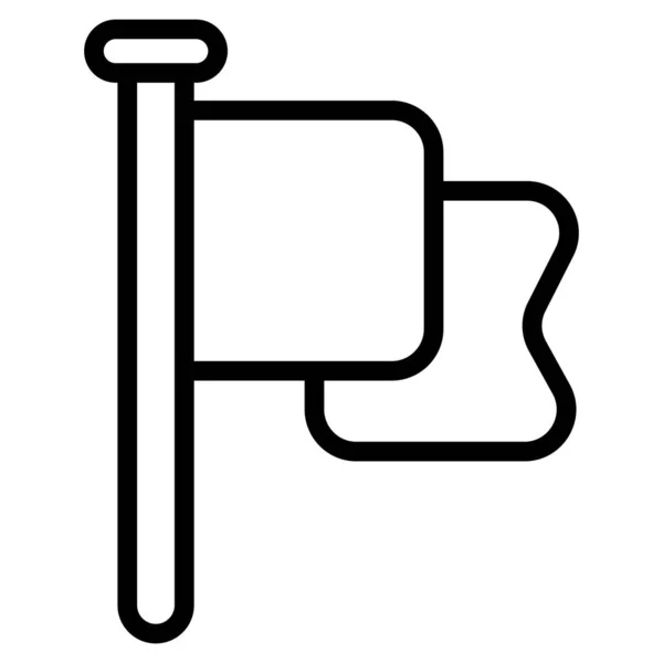 Flaggenzeilen Symbol Vektor Design Für Schwarze Linien — Stockvektor