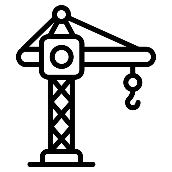Crane Line Icon Black Out Line Vector Design — Stock Vector