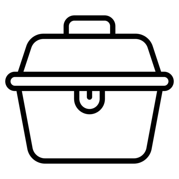 Lunch Box Line Icon Σχέδιο Διάνυσμα Γραμμής Black Out — Διανυσματικό Αρχείο