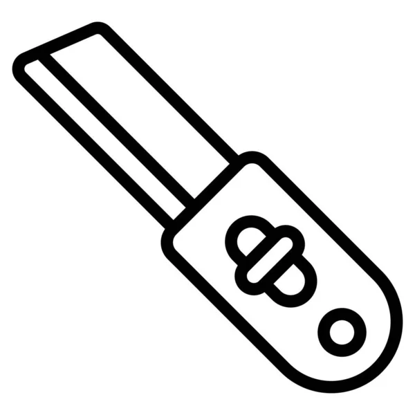 Резак Значок Линии Ножа Черная Линия Векторной Конструкции — стоковый вектор