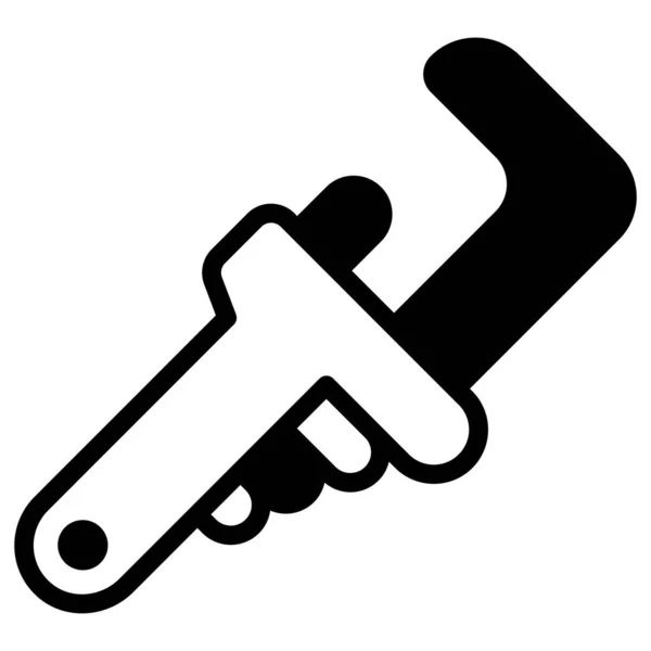 Rohrschlüssel Glyphen Symbol Vektor Glyphen Design — Stockvektor