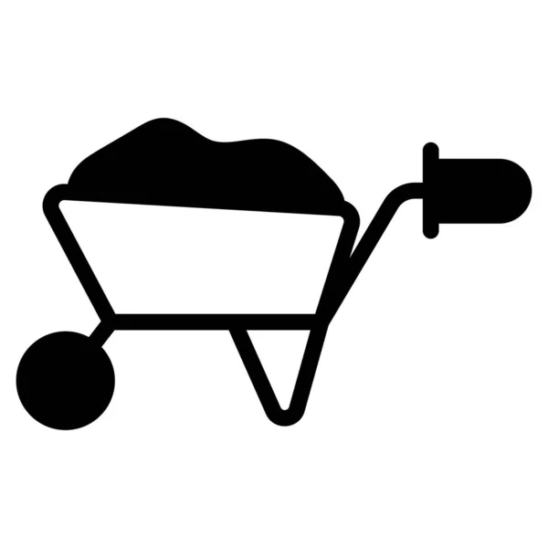 Ikona Glifu Wózkowego Konstrukcja Glifu Wektorowego — Wektor stockowy