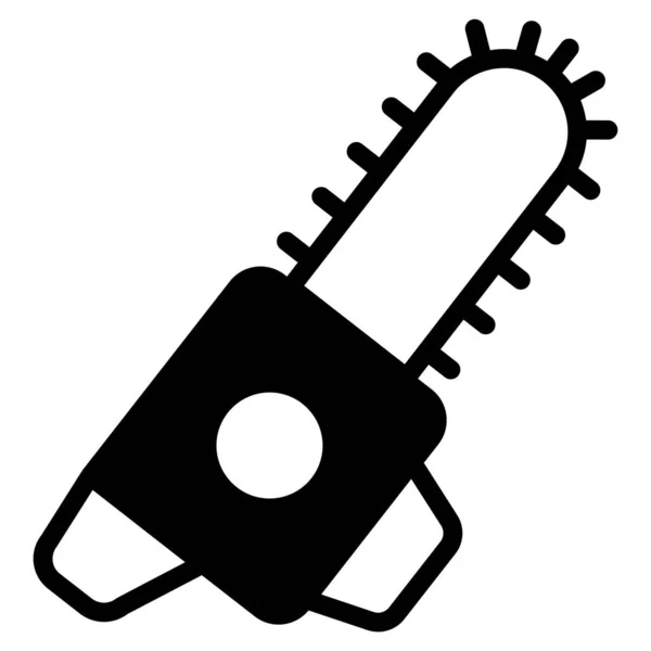 Kettensägenglyphen Symbol Vektor Glyphen Design — Stockvektor