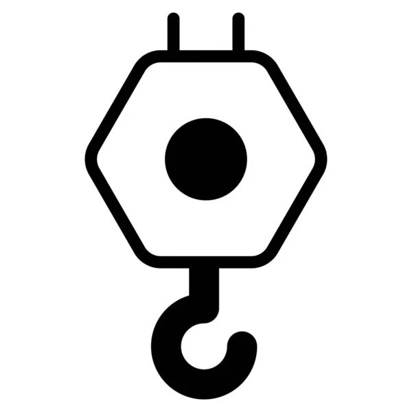 Hook Glyph Icon Vector Glyph Design — Stock Vector