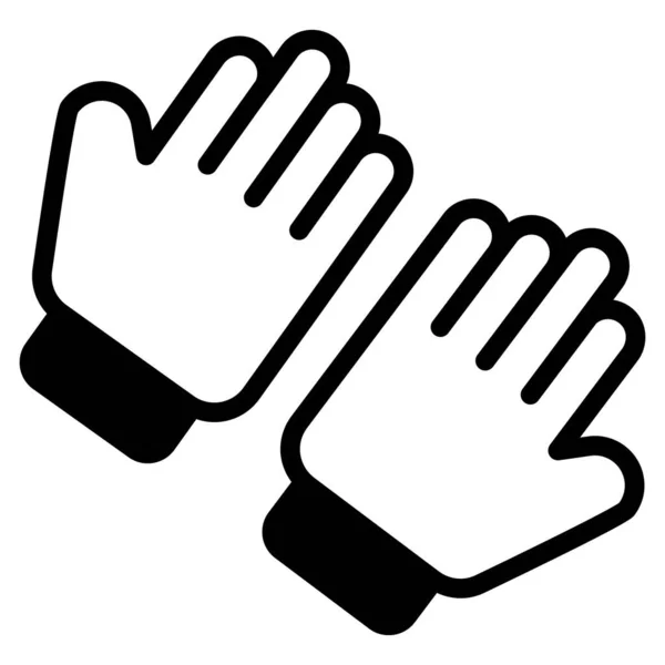 手袋のアイコンベクトルのグリフデザイン — ストックベクタ