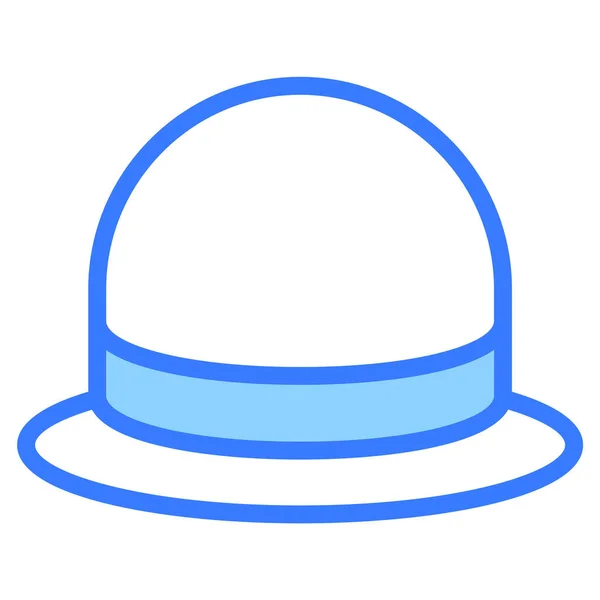 Sombrero Azul Icono Contorno Feliz Navidad Feliz Año Nuevo Iconos — Vector de stock