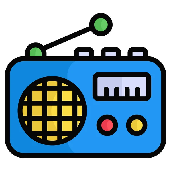 Radyo Renkli Çizgi Simgesi Mutlu Noeller Web Mobil Tasarım Için — Stok Vektör