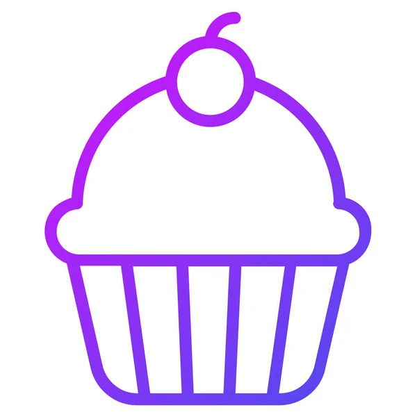 Cupcake Outline Icoon Vrolijk Kerstfeest Gelukkig Nieuwjaar Iconen Voor Web — Stockvector