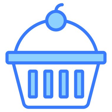 Kap kek vektör çizgisi simgesi. Basit Yaratıcı Vektör Satır Simgesi