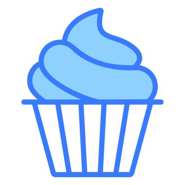 cupcake vektör çizgisi simgesi. Basit Yaratıcı Vektör Satır Simgesi