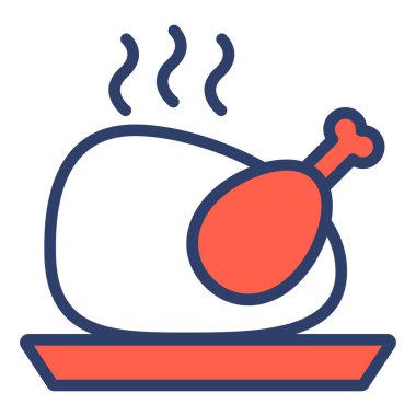 Kızarmış tavuk vektör hattı simgesi. Basit Yaratıcı Vektör Satır Simgesi