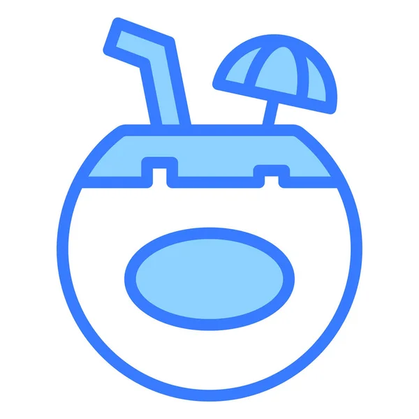 Coconut Drink Vektor Line Icon Einfaches Creative Vektor Line Icon — Stockvektor