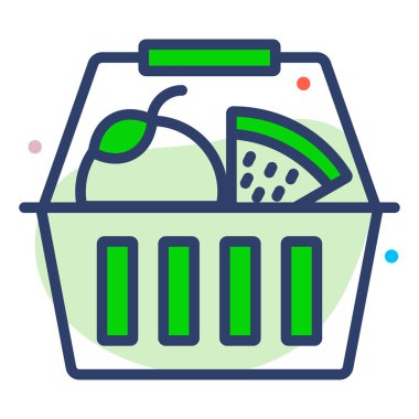 meyve sepeti vektör çizgisi simgesi. Basit Yaratıcı Vektör Satır Simgesi