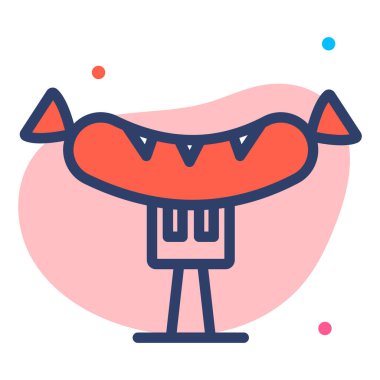 Sosis vektör çizgisi simgesi. Basit Yaratıcı Vektör Satır Simgesi