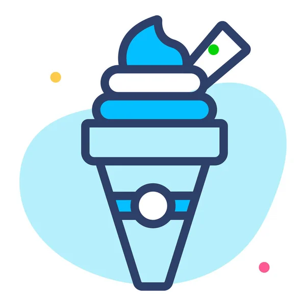 冰淇淋病媒线Icon 简单的创意向量线图标 — 图库矢量图片