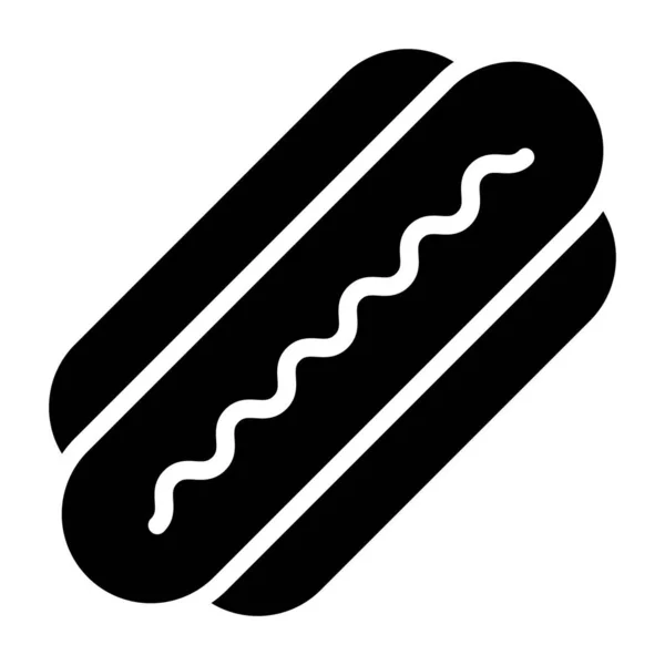 Icona Glyph Vettoriale Degli Hot Dog Icona Della Linea Vettoriale — Vettoriale Stock