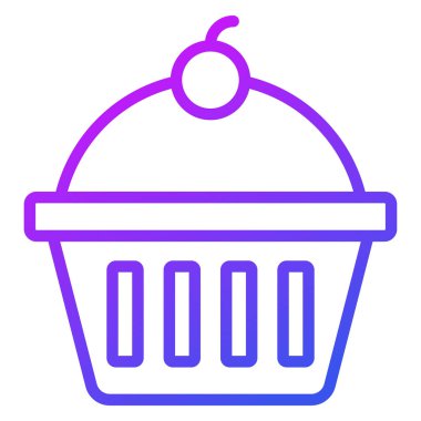 Kap kek vektör çizgisi simgesi. Basit Yaratıcı Vektör Satır Simgesi