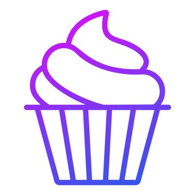 cupcake vektör çizgisi simgesi. Basit Yaratıcı Vektör Satır Simgesi