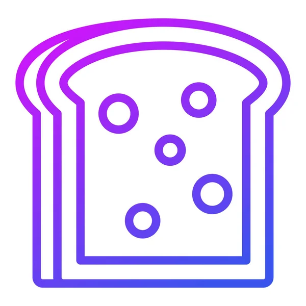 Bread Slice Vector Line Icon Simple Creative Vector Line Icon — Stock Vector