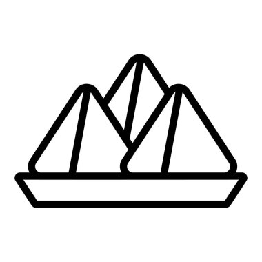 Samosa vektör çizgisi simgesi. Basit Yaratıcı Vektör Satır Simgesi