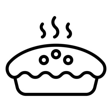 Pasta Pastası Çizgisi Simgesi. Basit Yaratıcı Vektör Satır Simgesi