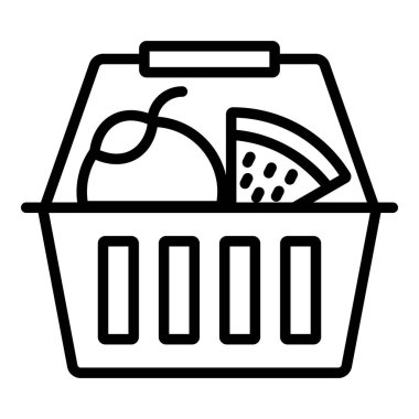 meyve sepeti vektör çizgisi simgesi. Basit Yaratıcı Vektör Satır Simgesi