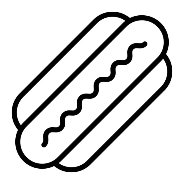 Hotdog Vector Línea Icono Icono Línea Vector Creativo Simple — Vector de stock