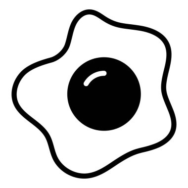 Kızarmış yumurta vektör hattı simgesi. Basit Yaratıcı Vektör Satır Simgesi