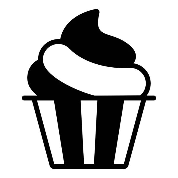 Cupcake Vector Ícone Linha Ícone Linha Vetorial Criativo Simples — Vetor de Stock
