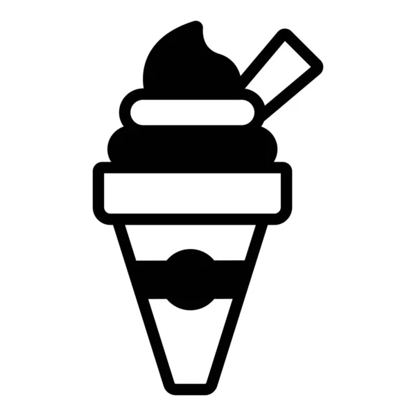 Ice Cream Vector Line Icon Simple Creative Vector Line Icon — Stock Vector