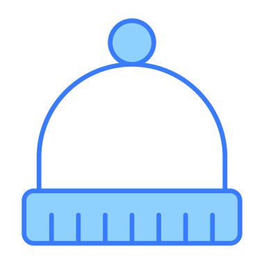 kış şapkası ikonu, modern stil Noel ve yeni yıl çizgisi ikonu, izole kış bayramı sembolleri