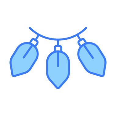 Dekorasyon ışığı ikonu, modern tarz Noel ve Yeni Yıl çizgisi ikonu, izole edilmiş kış bayramı sembolleri