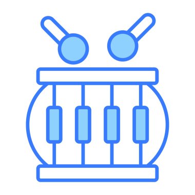 davul ikonu, modern tarz Noel ve Yeni Yıl çizgisi ikonu, izole edilmiş kış bayramı sembolü