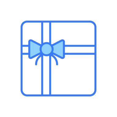 Hediye ikonu, modern tarz Noel ve Yeni Yıl çizgisi ikonu, izole edilmiş kış bayramı sembolleri