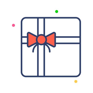 Hediye ikonu, modern tarz Noel ve Yeni Yıl çizgisi ikonu, izole edilmiş kış bayramı sembolleri