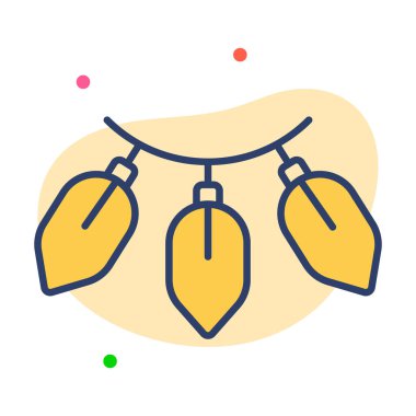 Dekorasyon ikonu, modern tarz Noel ve Yeni Yıl çizgisi ikonu, izole kış bayramı sembolleri