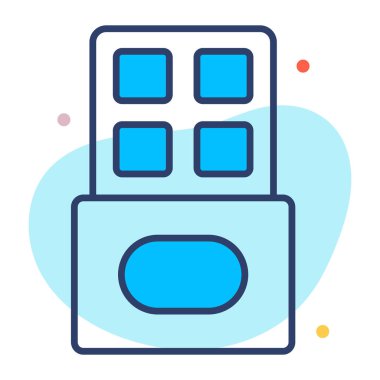 Çikolata ikonu, modern tarz Noel ve Yeni Yıl çizgisi ikonu, izole kış bayramı sembolleri