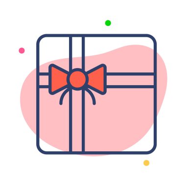 Hediye ikonu, modern tarz Noel ve Yeni Yıl çizgisi ikonu, izole edilmiş kış bayramı sembolleri