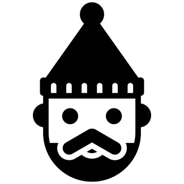 Noel Baba maddesi ikonu, modern tarz Noel ve Yeni Yıl çizgisi ikonu, izole edilmiş kış bayramı sembolleri