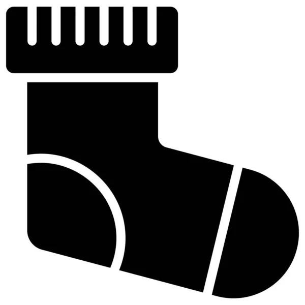 Çorap Ikonu Modern Tarz Noel Yeni Yıl Çizgisi Ikonu Izole — Stok Vektör
