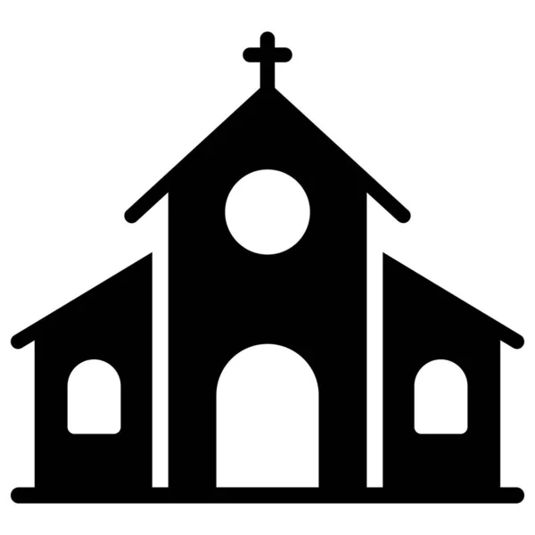 Icono Iglesia Estilo Moderno Icono Línea Navidad Año Nuevo Símbolos — Vector de stock