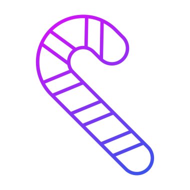 Şeker kamışı ikonu, modern stil Noel ve Yeni Yıl çizgisi ikonu, izole edilmiş kış bayramı sembolleri